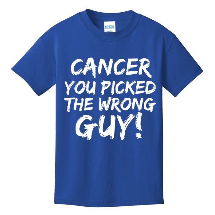 Funny Cancer You Picked The Wrong Guy Fighter Survivor Gift Kids T-Shirt