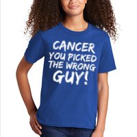 Funny Cancer You Picked The Wrong Guy Fighter Survivor Gift Kids T-Shirt