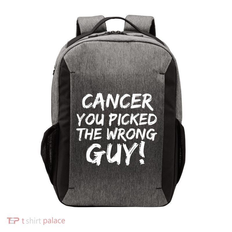 Funny Cancer You Picked The Wrong Guy Fighter Survivor Gift Vector Backpack