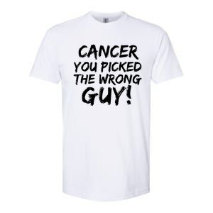 Funny Cancer You Picked The Wrong Guy Fighter Survivor Gift Softstyle CVC T-Shirt