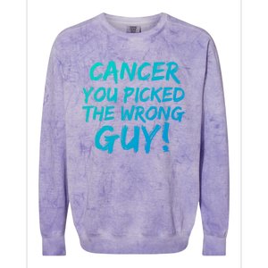 Funny Cancer You Picked The Wrong Guy Fighter Survivor Gift Colorblast Crewneck Sweatshirt