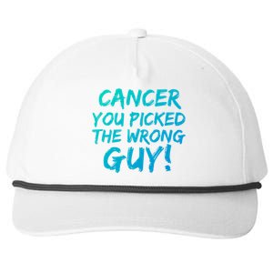 Funny Cancer You Picked The Wrong Guy Fighter Survivor Gift Snapback Five-Panel Rope Hat