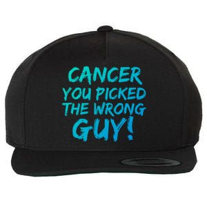 Funny Cancer You Picked The Wrong Guy Fighter Survivor Gift Wool Snapback Cap