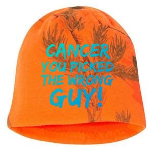 Funny Cancer You Picked The Wrong Guy Fighter Survivor Gift Kati - Camo Knit Beanie