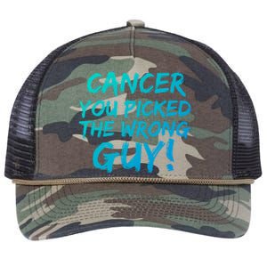 Funny Cancer You Picked The Wrong Guy Fighter Survivor Gift Retro Rope Trucker Hat Cap