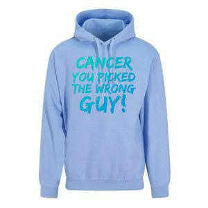 Funny Cancer You Picked The Wrong Guy Fighter Survivor Gift Unisex Surf Hoodie