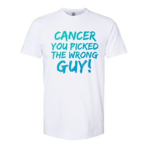 Funny Cancer You Picked The Wrong Guy Fighter Survivor Gift Softstyle CVC T-Shirt