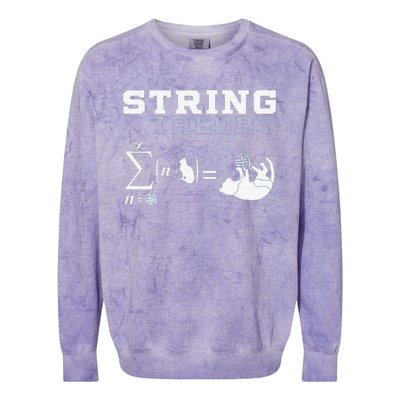 Funny Cat Yarn String Theory Colorblast Crewneck Sweatshirt