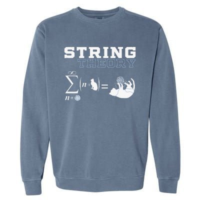 Funny Cat Yarn String Theory Garment-Dyed Sweatshirt