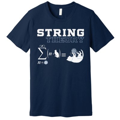 Funny Cat Yarn String Theory Premium T-Shirt