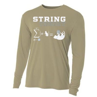 Funny Cat Yarn String Theory Cooling Performance Long Sleeve Crew