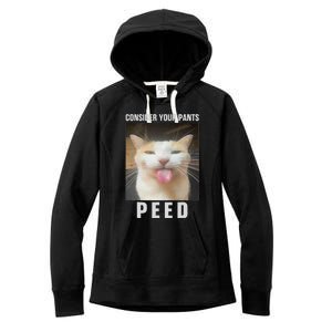 Funny Consider Your Pants Peed Silly Cat Meme Women's Fleece Hoodie