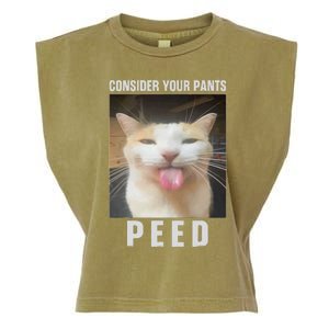 Funny Consider Your Pants Peed Silly Cat Meme Garment-Dyed Women's Muscle Tee