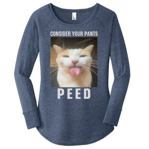 Funny Consider Your Pants Peed Silly Cat Meme Women's Perfect Tri Tunic Long Sleeve Shirt