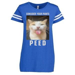 Funny Consider Your Pants Peed Silly Cat Meme Enza Ladies Jersey Football T-Shirt