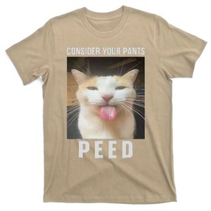 Funny Consider Your Pants Peed Silly Cat Meme T-Shirt