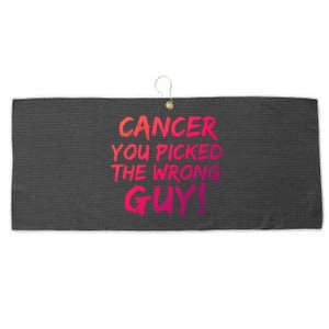 Funny Cancer You Picked The Wrong Guy Fighter Survivor Gift Large Microfiber Waffle Golf Towel