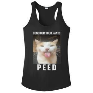 Funny Consider Your Pants Peed Silly Cat Meme Ladies PosiCharge Competitor Racerback Tank