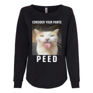 Funny Consider Your Pants Peed Silly Cat Meme Womens California Wash Sweatshirt