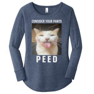 Funny Consider Your Pants Peed Silly Cat Meme Women's Perfect Tri Tunic Long Sleeve Shirt