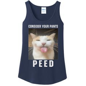 Funny Consider Your Pants Peed Silly Cat Meme Ladies Essential Tank