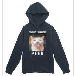 Funny Consider Your Pants Peed Silly Cat Meme Urban Pullover Hoodie