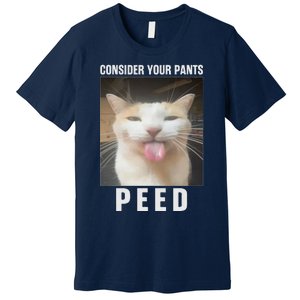 Funny Consider Your Pants Peed Silly Cat Meme Premium T-Shirt