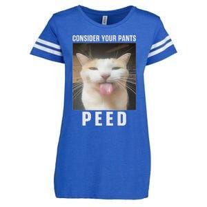 Funny Consider Your Pants Peed Silly Cat Meme Enza Ladies Jersey Football T-Shirt