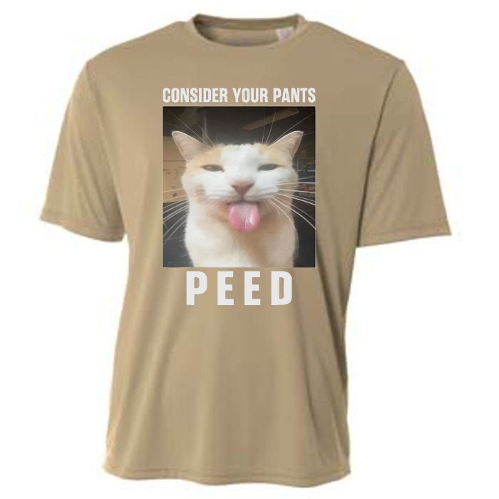 Funny Consider Your Pants Peed Silly Cat Meme Cooling Performance Crew T-Shirt