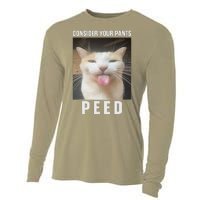 Funny Consider Your Pants Peed Silly Cat Meme Cooling Performance Long Sleeve Crew