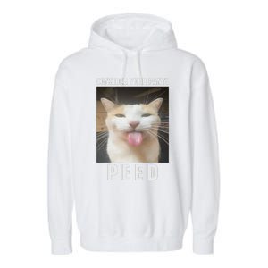 Funny Consider Your Pants Peed Silly Cat Meme Garment-Dyed Fleece Hoodie