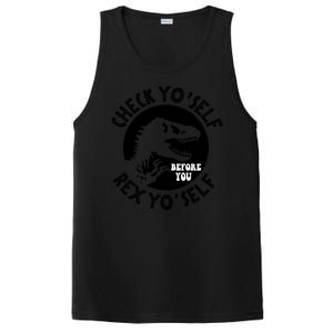 Funny Check Yourself Before You Rex Yourself T Rex Design PosiCharge Competitor Tank