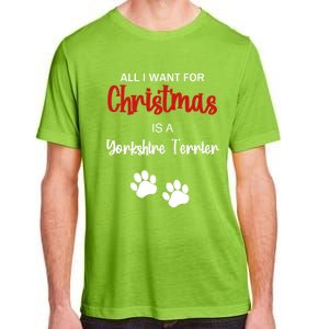 Funny Christmas Yorkshire Terrier Dog Gift Adult ChromaSoft Performance T-Shirt