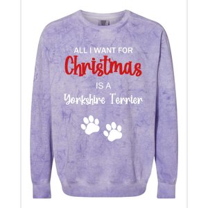 Funny Christmas Yorkshire Terrier Dog Gift Colorblast Crewneck Sweatshirt