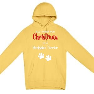 Funny Christmas Yorkshire Terrier Dog Gift Premium Pullover Hoodie