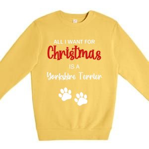 Funny Christmas Yorkshire Terrier Dog Gift Premium Crewneck Sweatshirt