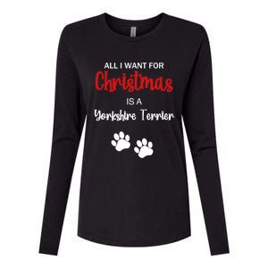 Funny Christmas Yorkshire Terrier Dog Gift Womens Cotton Relaxed Long Sleeve T-Shirt