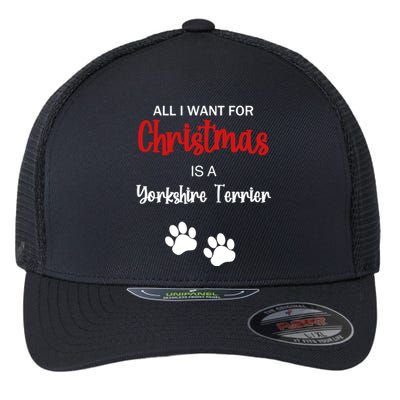 Funny Christmas Yorkshire Terrier Dog Gift Flexfit Unipanel Trucker Cap