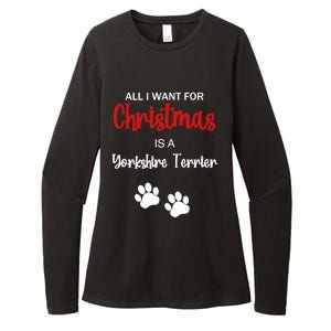 Funny Christmas Yorkshire Terrier Dog Gift Womens CVC Long Sleeve Shirt