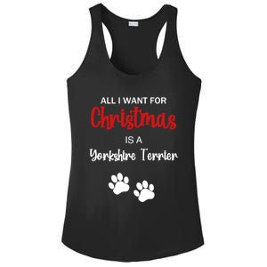 Funny Christmas Yorkshire Terrier Dog Gift Ladies PosiCharge Competitor Racerback Tank