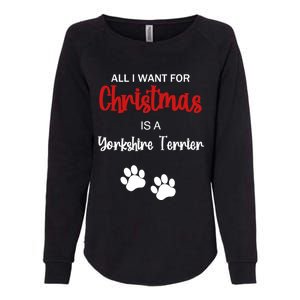 Funny Christmas Yorkshire Terrier Dog Gift Womens California Wash Sweatshirt