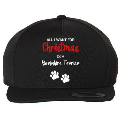 Funny Christmas Yorkshire Terrier Dog Gift Wool Snapback Cap