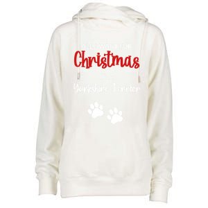 Funny Christmas Yorkshire Terrier Dog Gift Womens Funnel Neck Pullover Hood