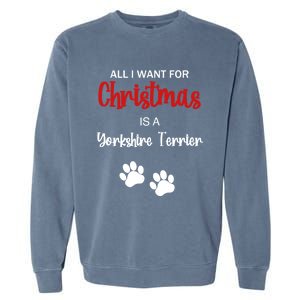 Funny Christmas Yorkshire Terrier Dog Gift Garment-Dyed Sweatshirt