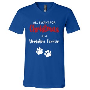 Funny Christmas Yorkshire Terrier Dog Gift V-Neck T-Shirt