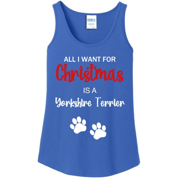 Funny Christmas Yorkshire Terrier Dog Gift Ladies Essential Tank