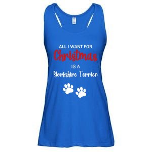 Funny Christmas Yorkshire Terrier Dog Gift Ladies Essential Flowy Tank