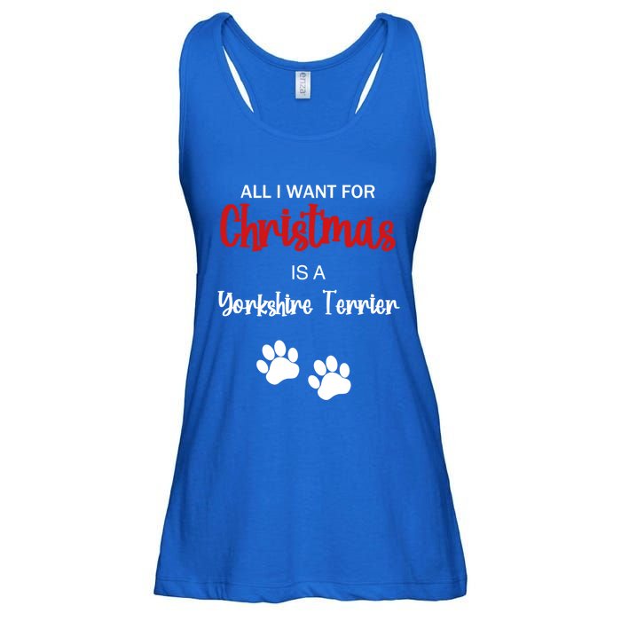 Funny Christmas Yorkshire Terrier Dog Gift Ladies Essential Flowy Tank