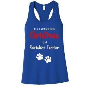 Funny Christmas Yorkshire Terrier Dog Gift Women's Racerback Tank