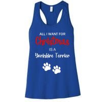 Funny Christmas Yorkshire Terrier Dog Gift Women's Racerback Tank